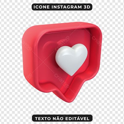 FLYER ICONE INSTAGRAM CORAÇÃO 3D PNG BAI