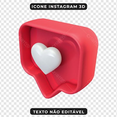 FLYER ICONE INSTAGRAM CORAÇÃO 3D PNG ESQ