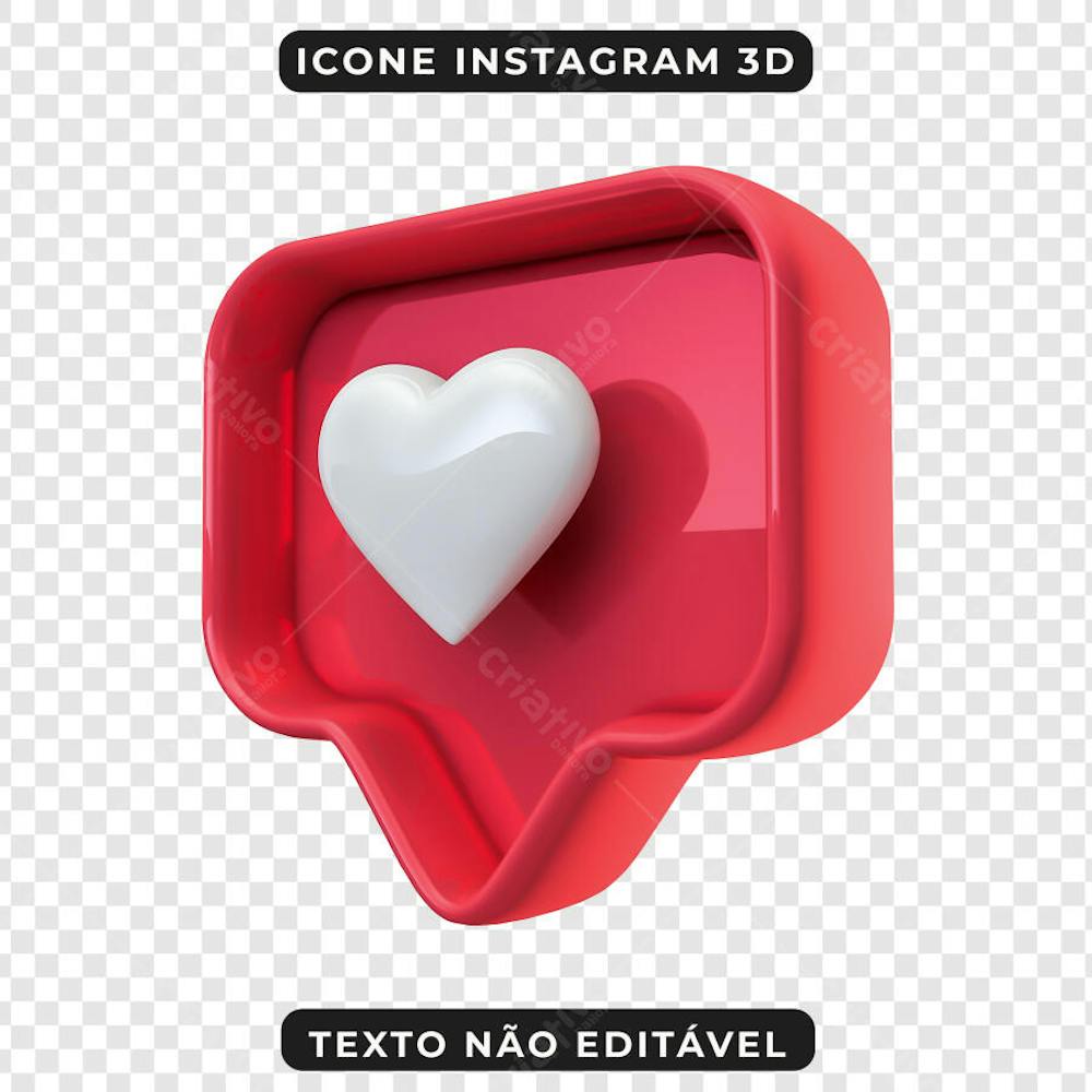 FLYER ICONE INSTAGRAM CORAÇÃO 3D PNG
