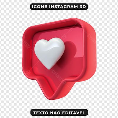 FLYER ICONE INSTAGRAM CORAÇÃO 3D PNG