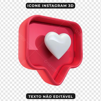 FLYER ICONE INSTAGRAM CORAÇÃO 3D PNG DIR