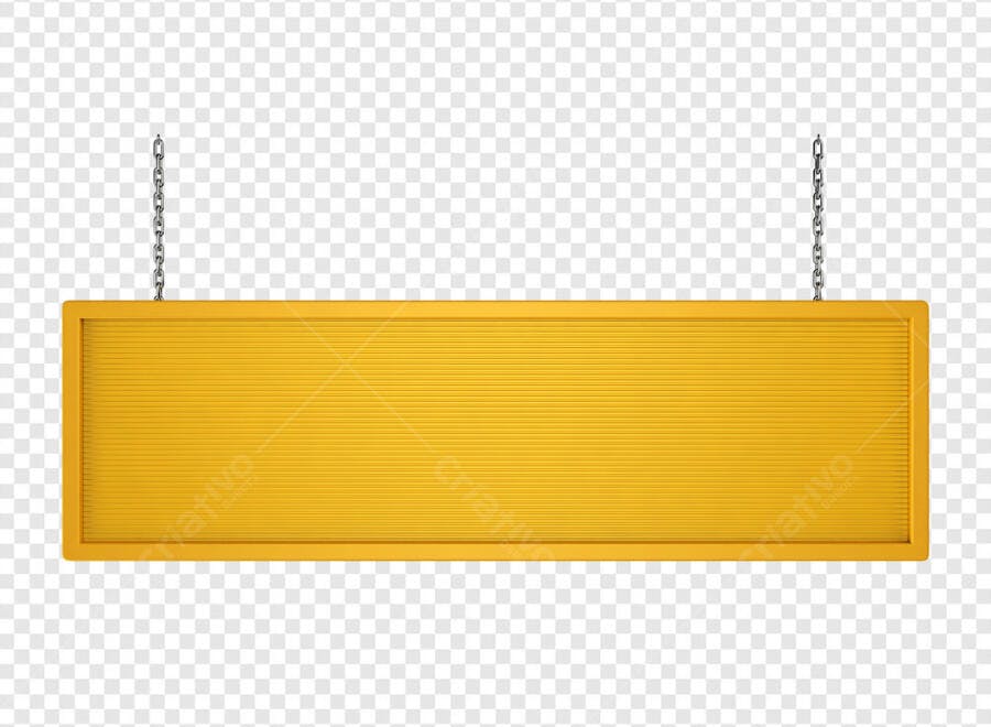 Placa Suspensa Amarela PSD Editável