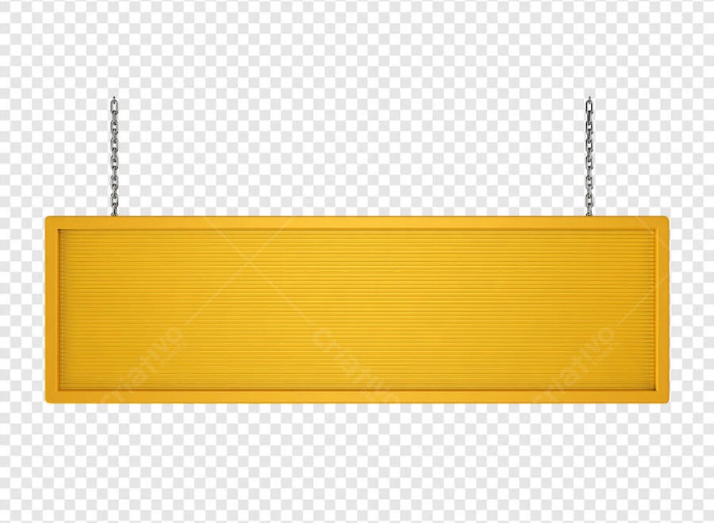 BANNER RETANGULAR AMARELO COM CORRENTE