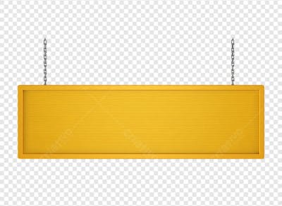BANNER RETANGULAR AMARELO COM CORRENTE