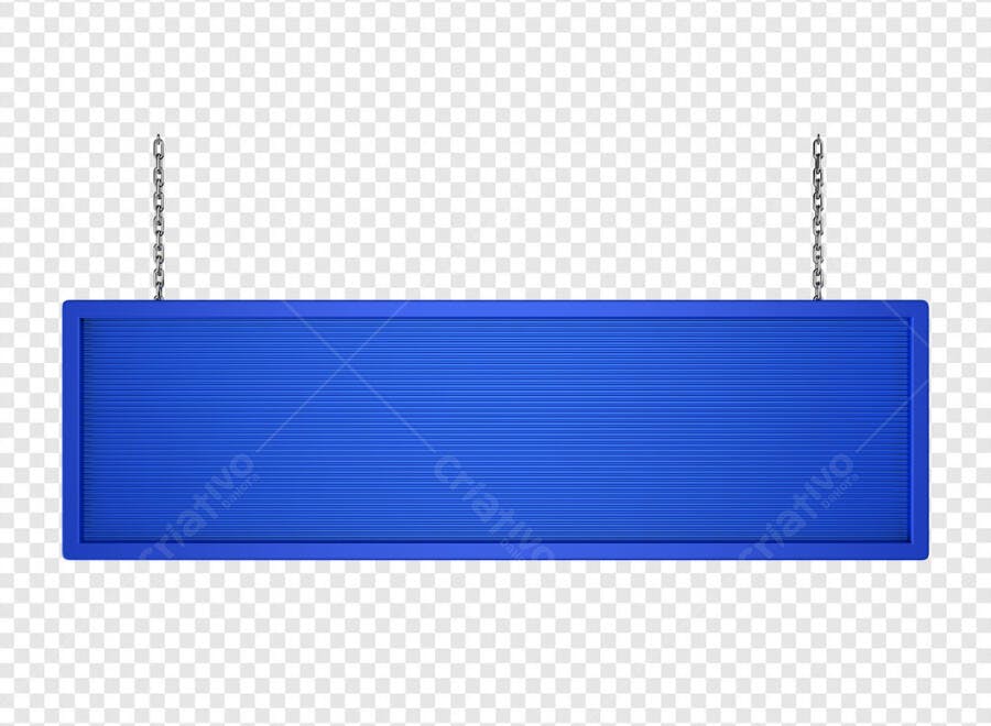 Placa Suspensa Azul para Loja PSD Editável