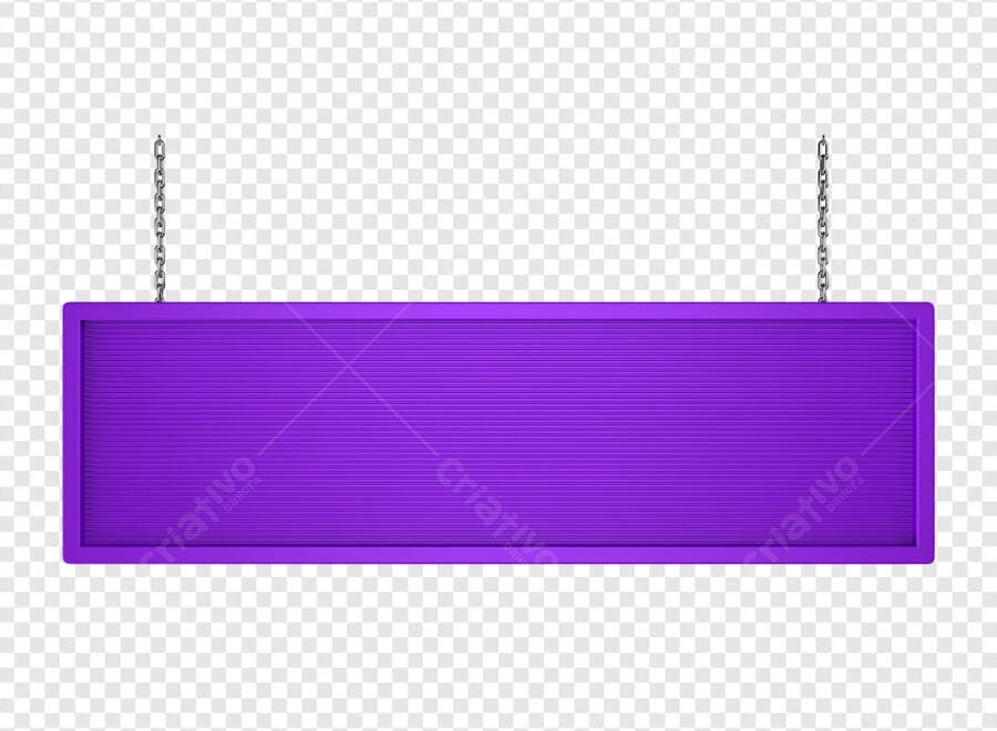 Placa Suspensa Roxa PSD Editável