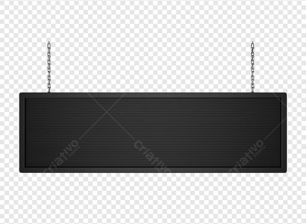 BANNER RETANGULAR PRETO COM CORRENTE