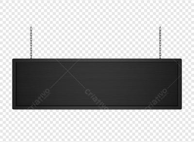 BANNER RETANGULAR PRETO COM CORRENTE