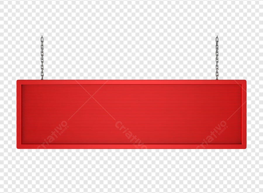 Placa Suspensa Vermelha PSD Editável