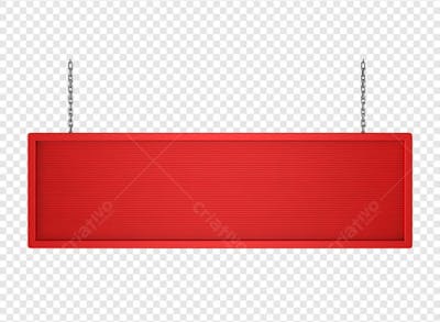 BANNER RETANGULAR VERMELHA COM CORRENTE