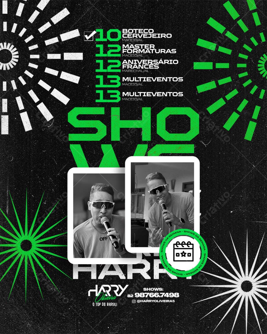 Flyer Show Harry Oliveira PSD Editável