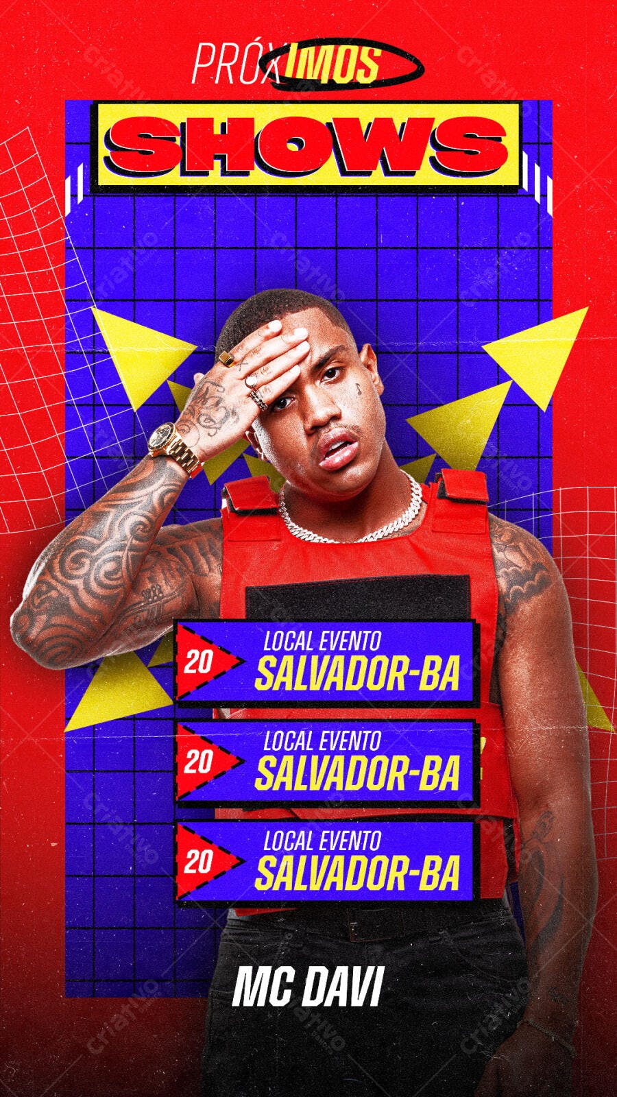 Flyer para Shows de MC Davi PSD Editável