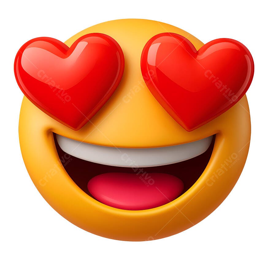 Emoji apaixonado com corações nos olhos