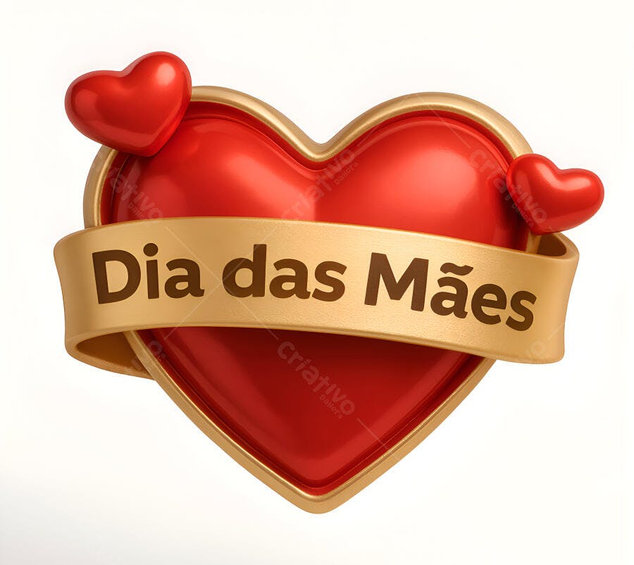 Coração vermelho Dia das Mães
