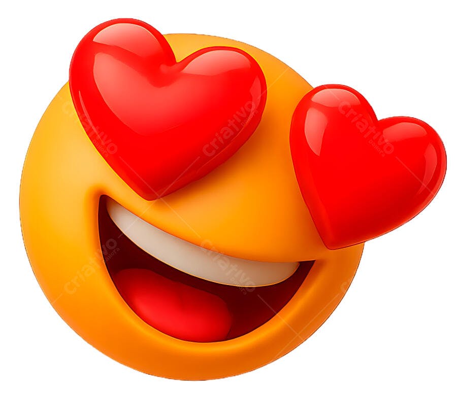 Emoji apaixonado com corações vermelhos