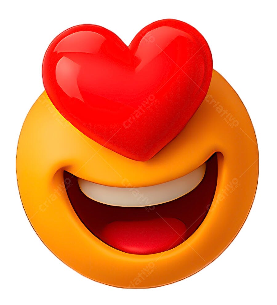 Emoji apaixonado com coração vermelho