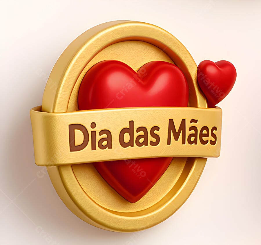 Dia das Mães corações dourados