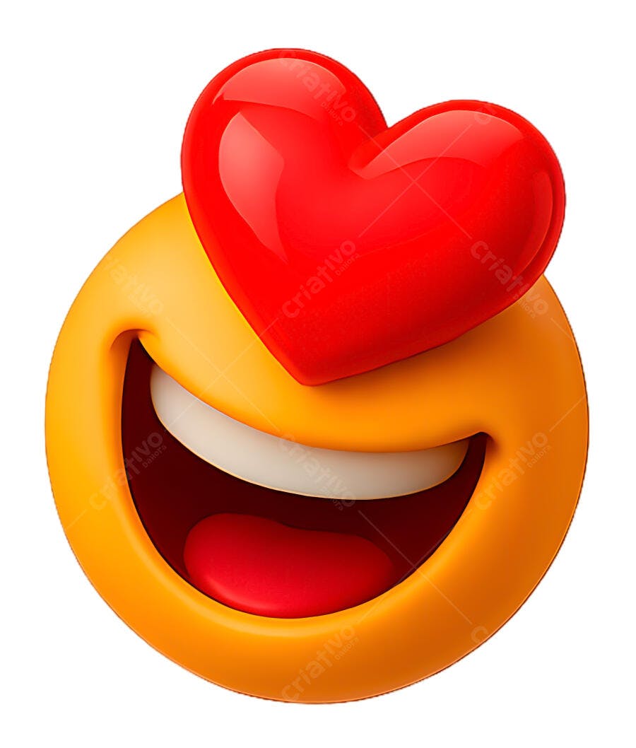 Emoji apaixonado com coração vermelho
