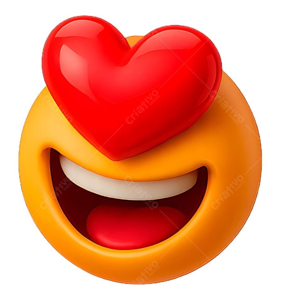 Emoji apaixonado com coração nos olhos