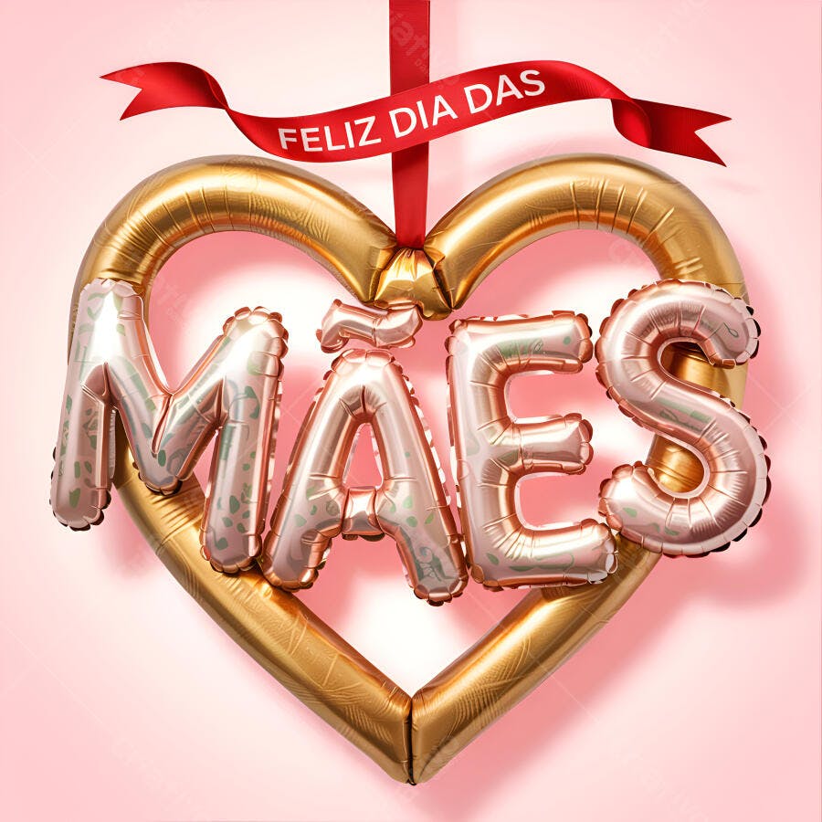 Balões Mães em formato de coração para o Dia das Mães