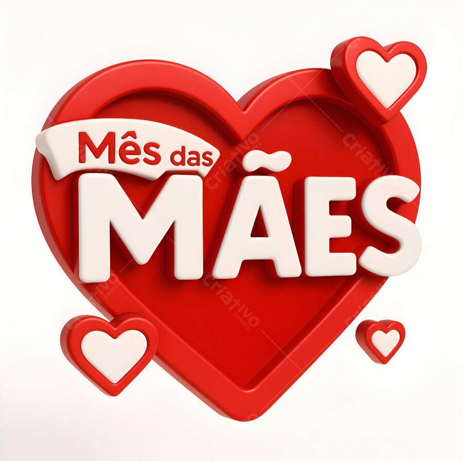 Mês das Mães Coração Vermelho