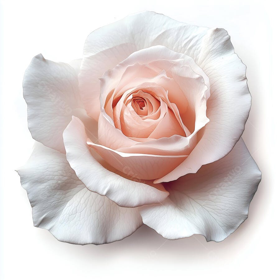 Rosa Peach delicada fundo branco