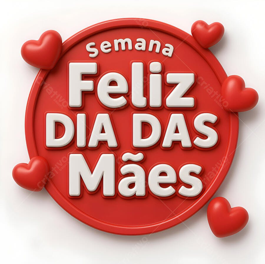 Feliz Dia das Mães mensagem em 3D