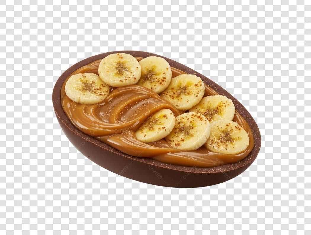 Mockup Ovo de Páscoa Banana e Doce de Leite PNG com fundo transparente