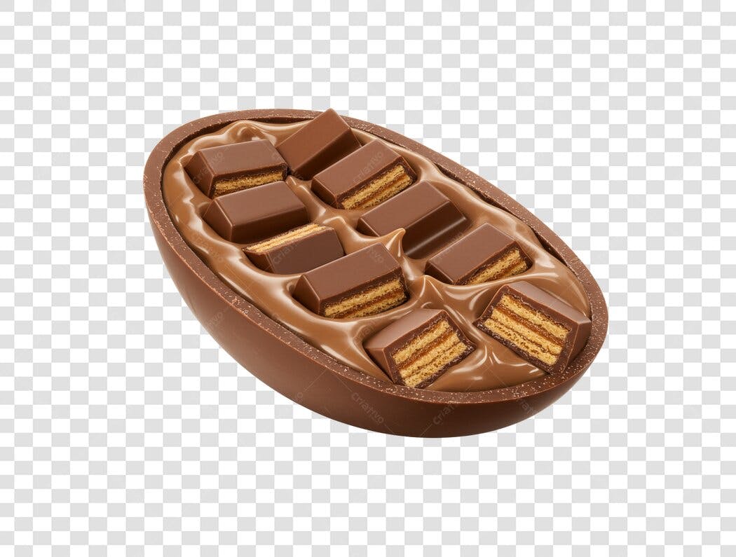 Mockup Ovo de Páscoa Chocolate PNG com fundo transparente