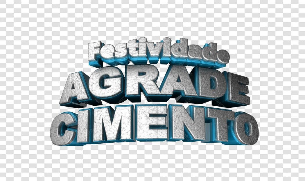 Banner Agradecimento Festividade 3D PNG com fundo transparente