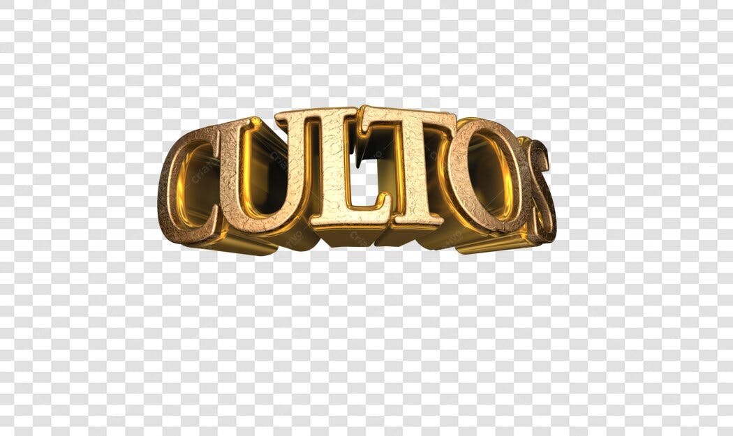 Logo PNG com fundo transparente Cultos em dourado