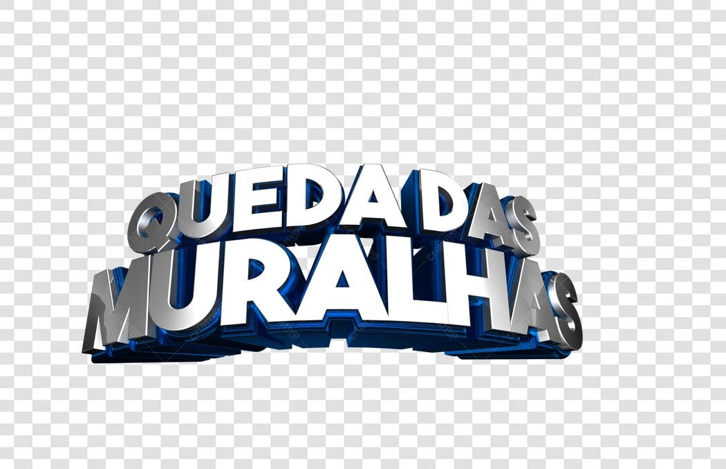 Banner Queda das Muralhas com efeito 3D PNG com fundo transparente