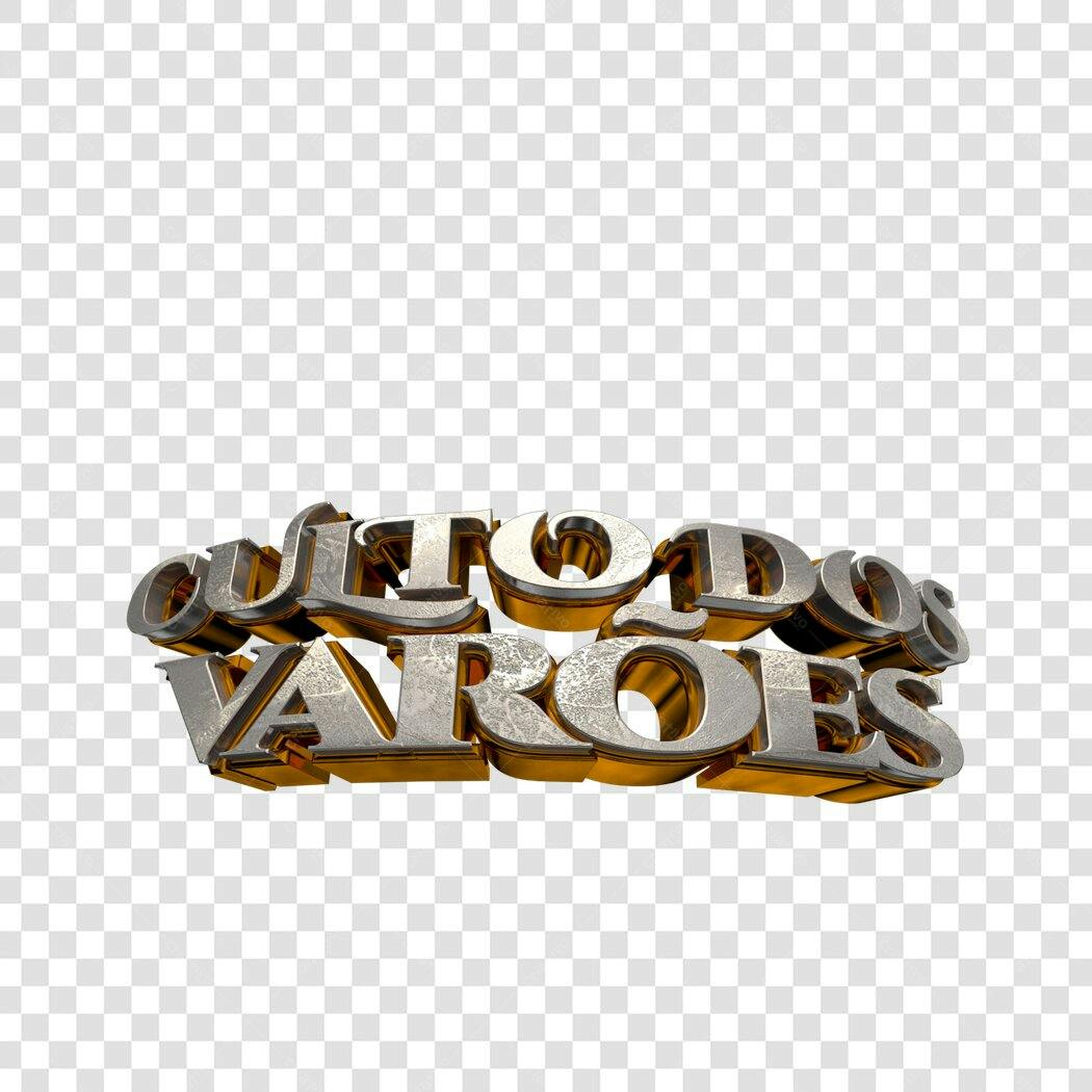 Logo Culto Todos Varoes 3D Dourado PNG com fundo transparente