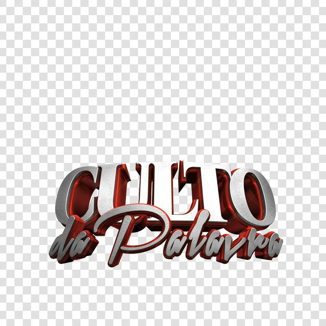 Logo Culto da Palavra 3D Vermelho PNG com fundo transparente