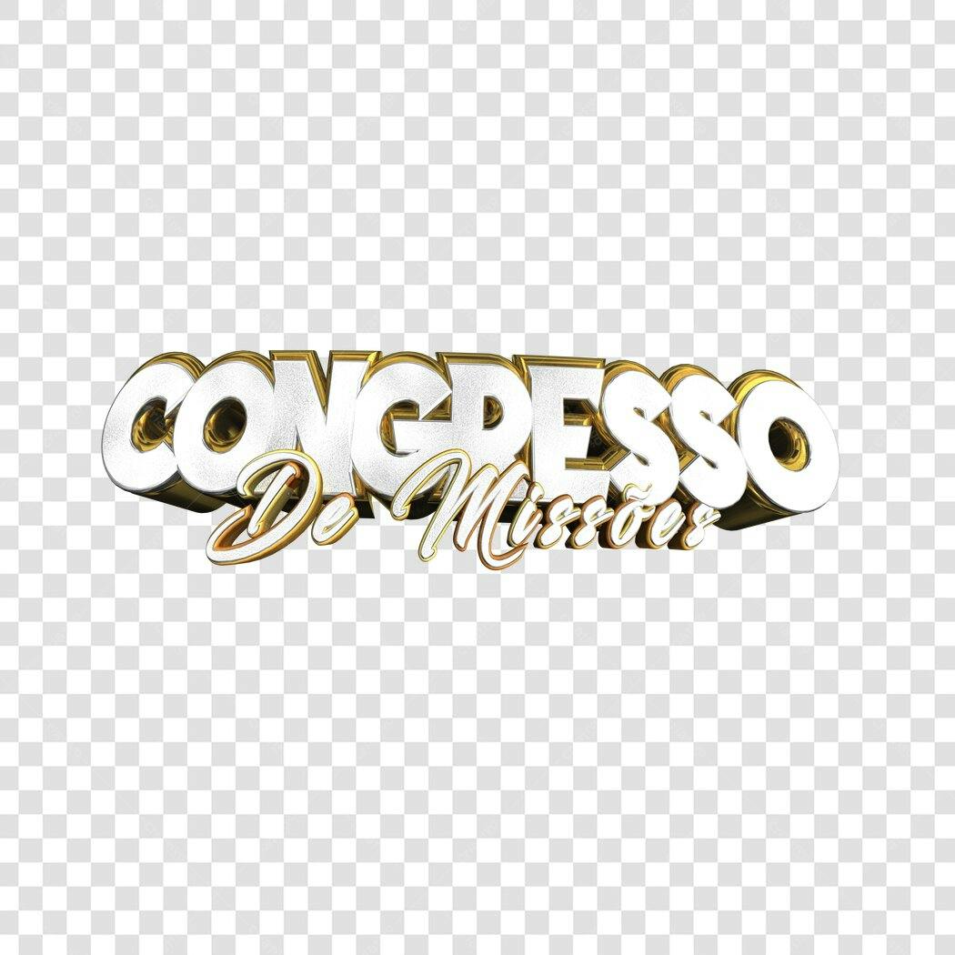 Logo Congresso de Missões com efeito dourado PNG com fundo transparente