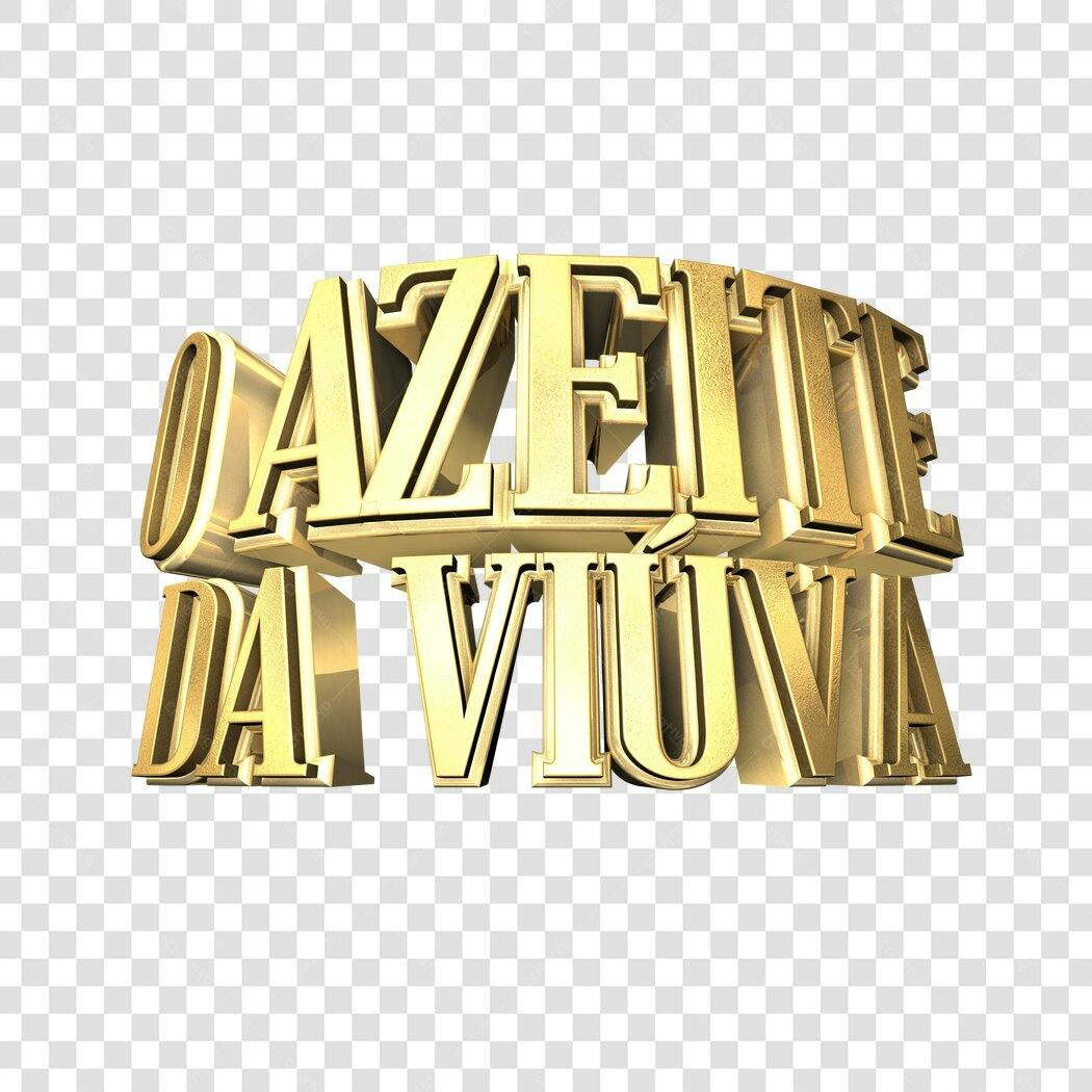 Logo Gazeta da Viúva dourada 3D PNG com fundo transparente