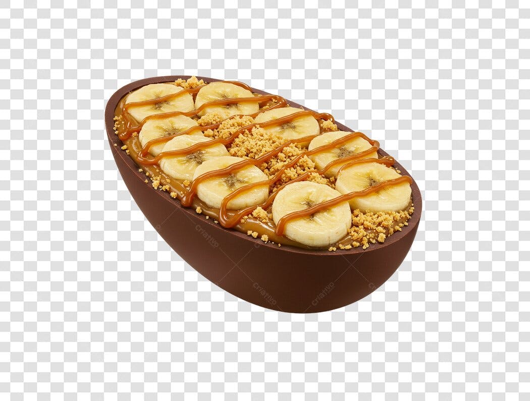 Imagem Ovo de Páscoa Banana e Doce de Leite PNG com fundo transparente