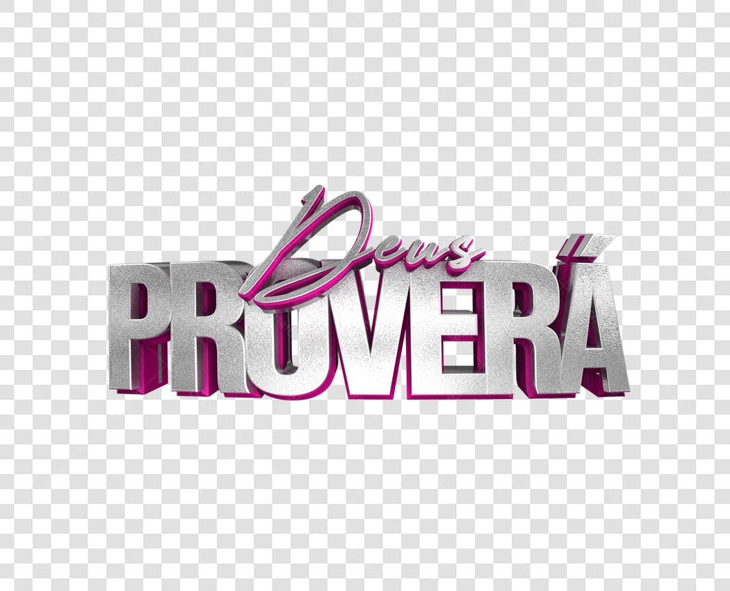 Logo Deus Proverá Prata e Rosa PNG com fundo transparente