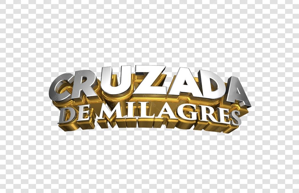 Logo Cruzada de Milagres Prata e Dourado PNG com fundo transparente