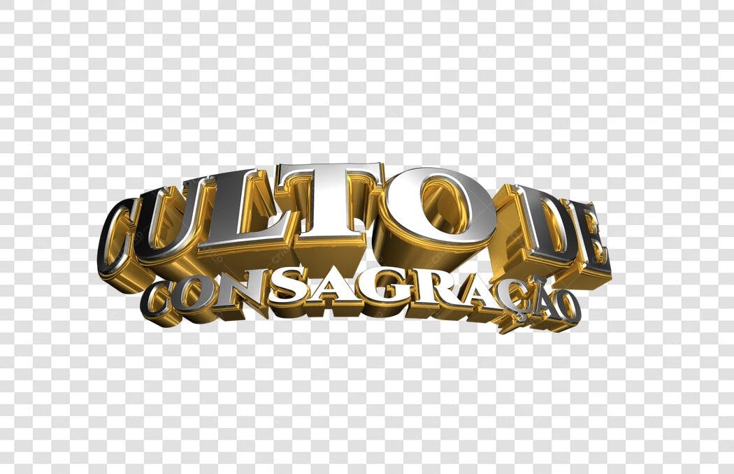 Banner Culto de Consagração 3D PNG com fundo transparente