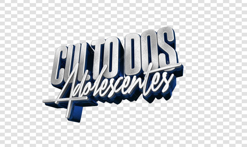 Logo Culto dos Adolescentes efeito 3D PNG com fundo transparente