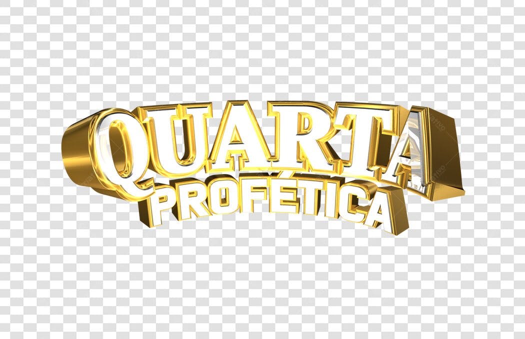 Banner Quarta Profética com efeito 3D dourado PNG com fundo transparente