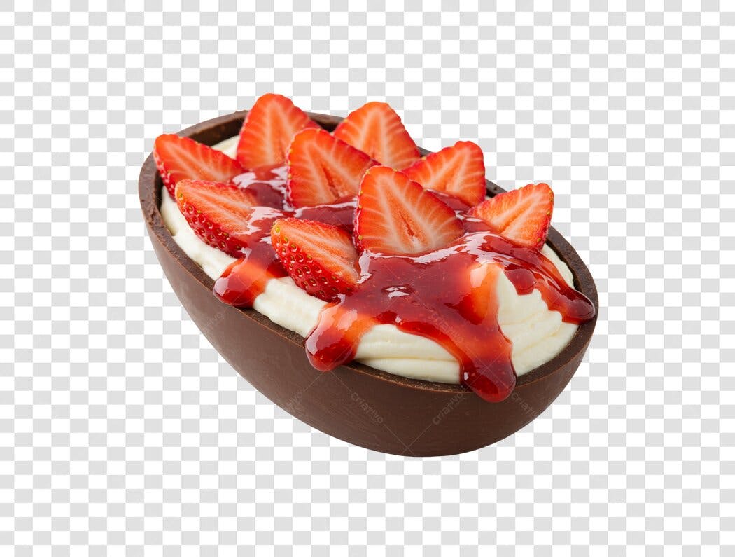 Imagem Ovo de Páscoa Morango PNG com fundo transparente