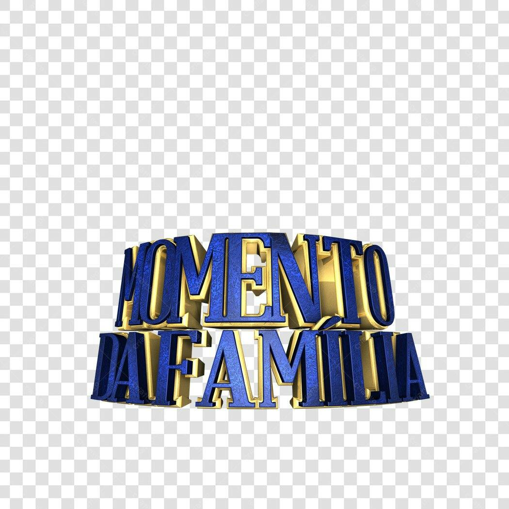 Logo Momento Família Dourado e Azul PNG com fundo transparente
