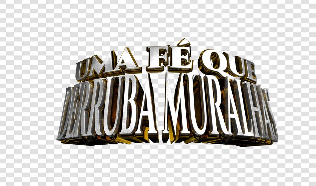 Logo Motivacional Cristão Uma Fé Que Derruba Muralhas PNG com fundo transparente