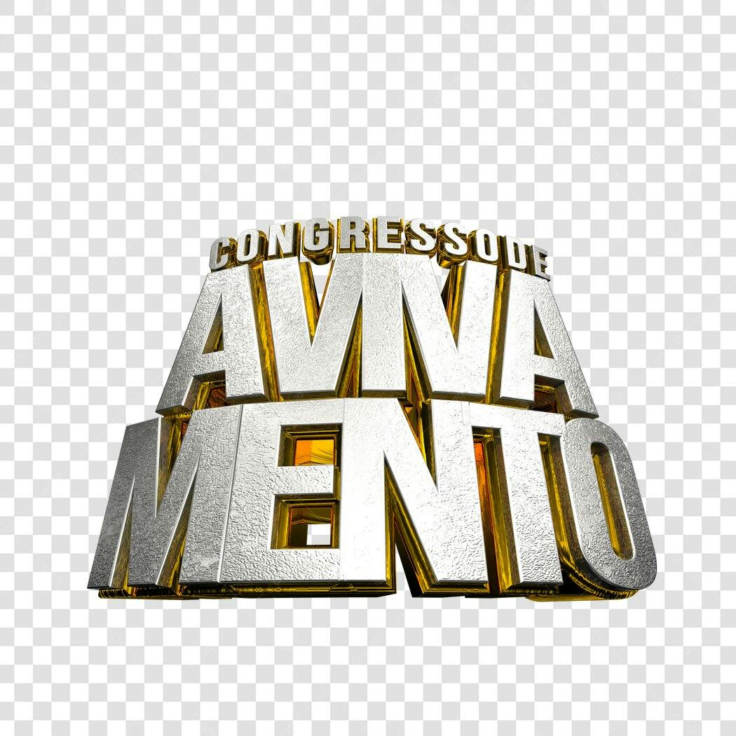 Logo Congresso AVNA MENTO 3D Prata PNG com fundo transparente