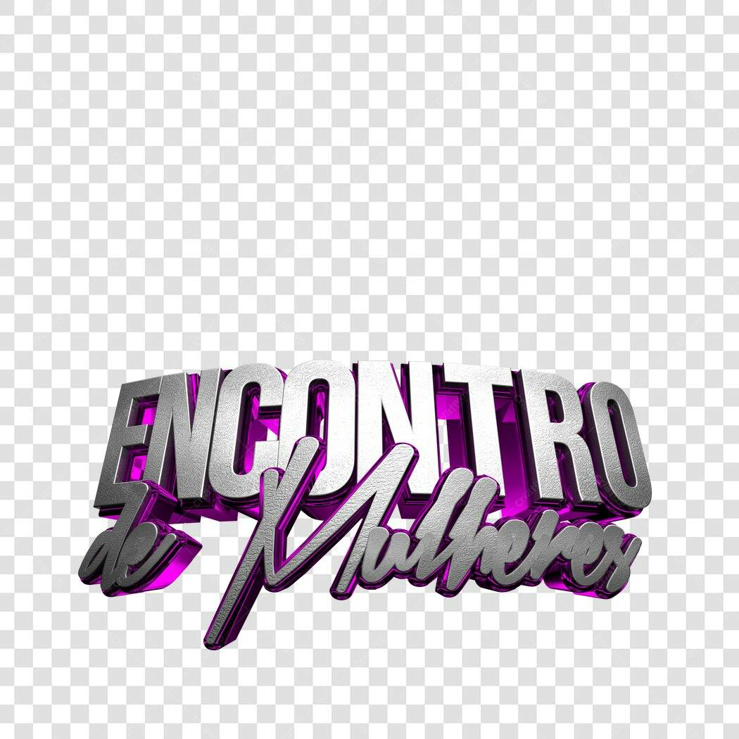 Logo Encontro de Mulheres Prata e Rosa PNG com fundo transparente