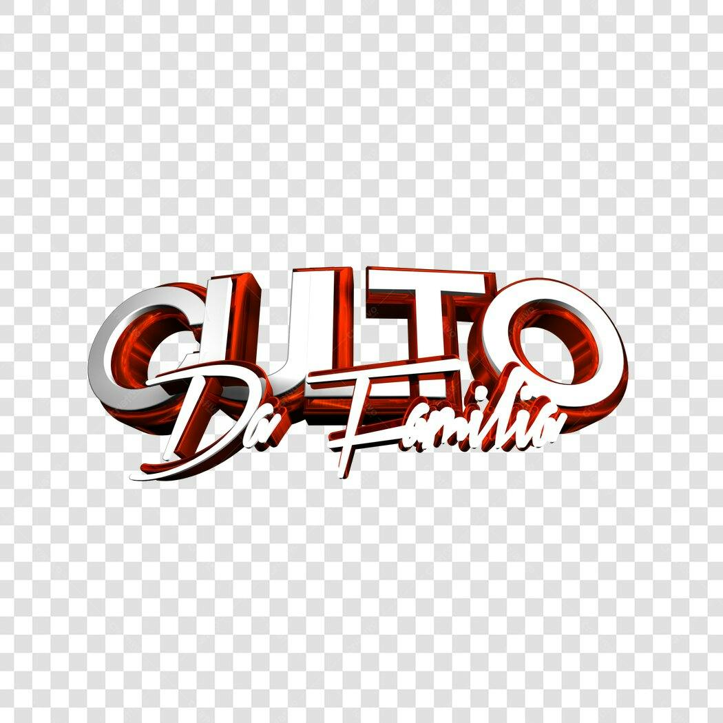 Banner Culto da Família Vermelho e Prata PNG com fundo transparente