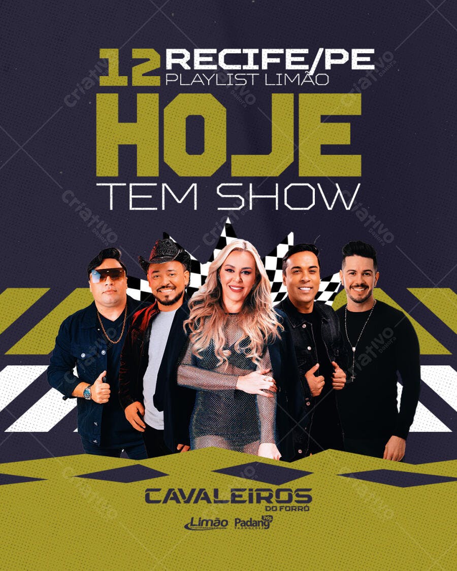 Flyer para Show Cavalheiros do Forró PSD Editável