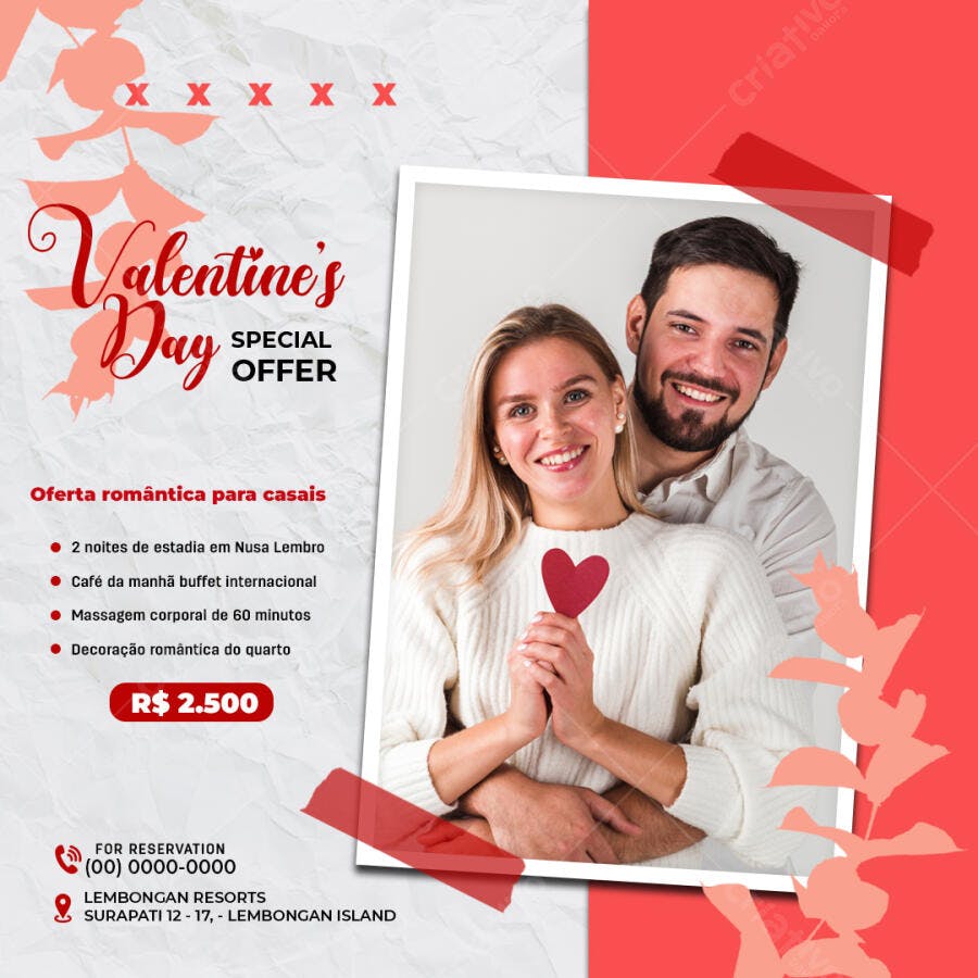 Flyer Dia dos Namorados PSD Editável